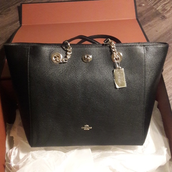 Coach Handbags - NWT Coach Large Leather Tote black